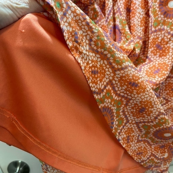 Pink Owl Orange Sleeveless Dress with Circle Pattern - Picture 8 of 15